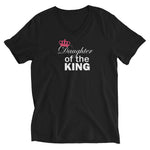 Daughter of the King - Short Sleeve V-Neck Jersey Tee with Tear Away Label