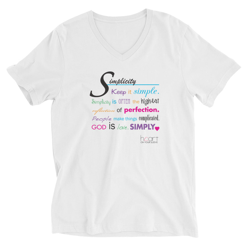 Simplicity - V-Neck Unisex Shirt - $25