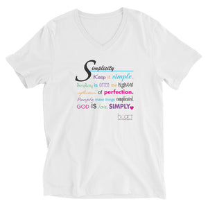 Simplicity - V-Neck Unisex Shirt - $25